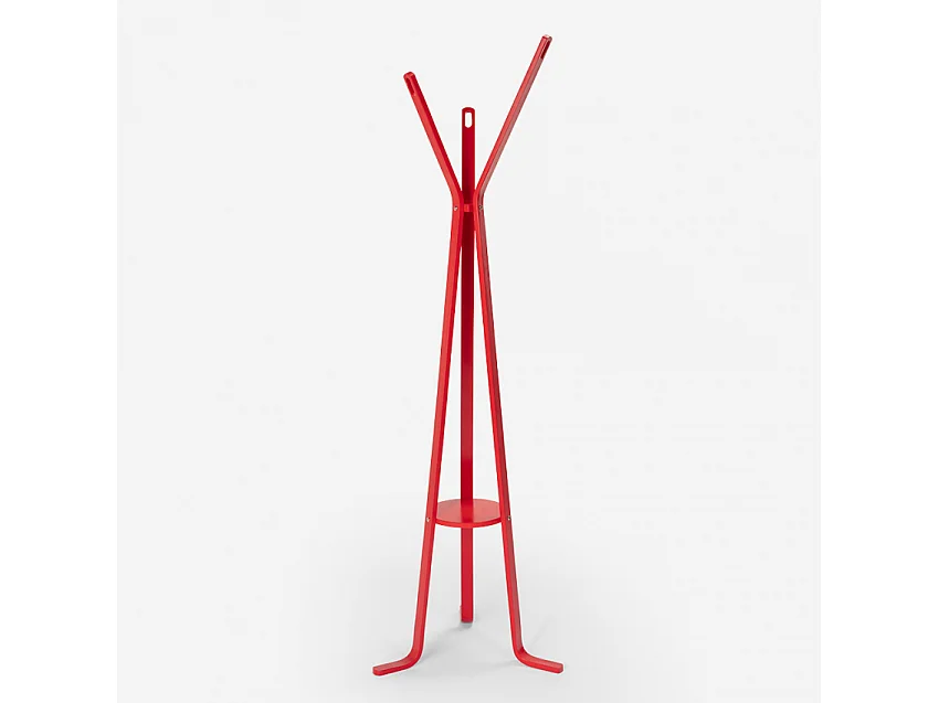 Perchero de madera de diseño nórdico, entrada, sala de estar Nordstrand - Rojo
