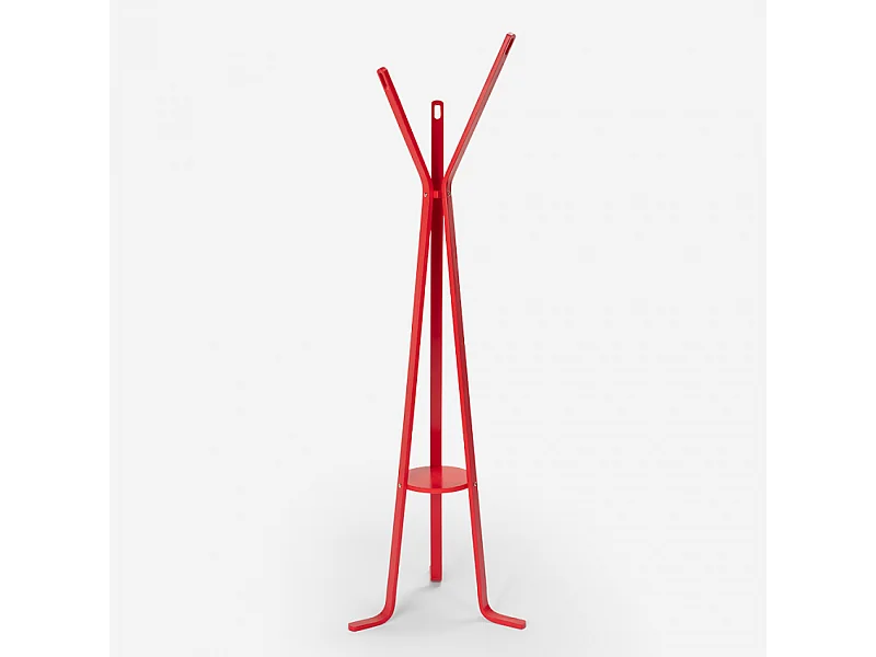 Perchero de madera de diseño nórdico, entrada, sala de estar Nordstrand - Rojo