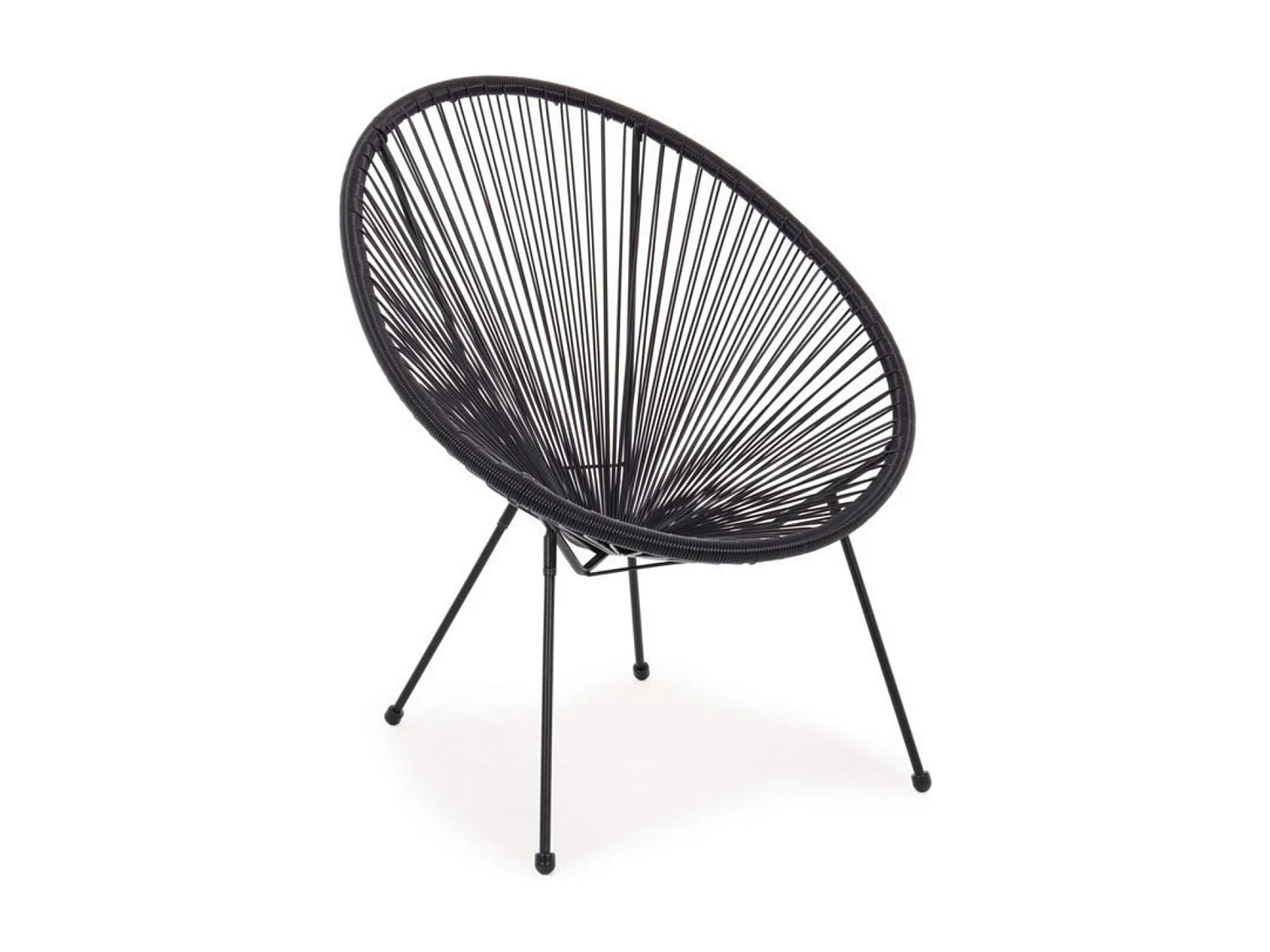 Sillón de exterior en cuerda diseño espagueti Parker YES - Negro