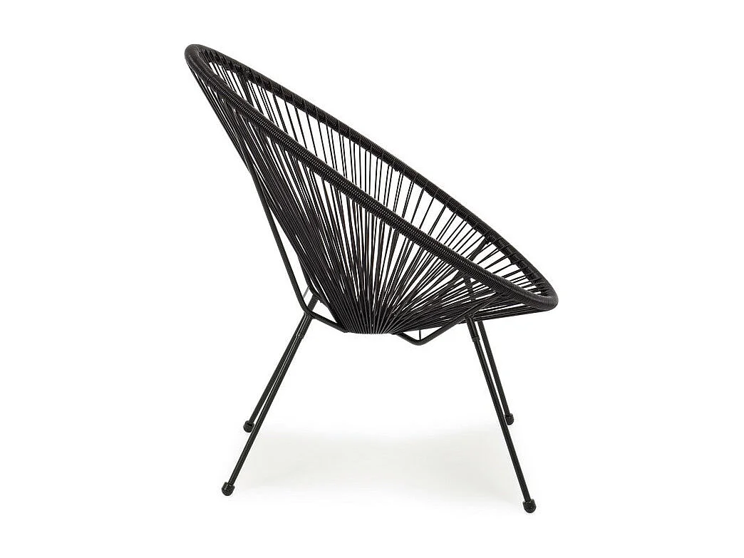 Sillón de exterior en cuerda diseño espagueti Parker YES - Negro