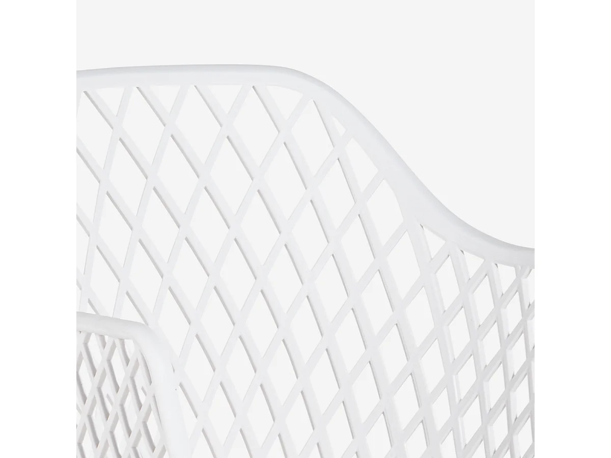 Moderne Garten-Außenstuhl mit Armlehnen aus Polypropylen Tzura - Weiß