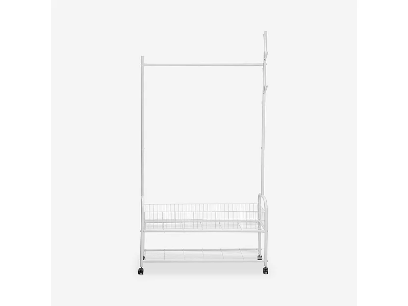 Perchero burro con ruedas de metal Lamy - Blanco