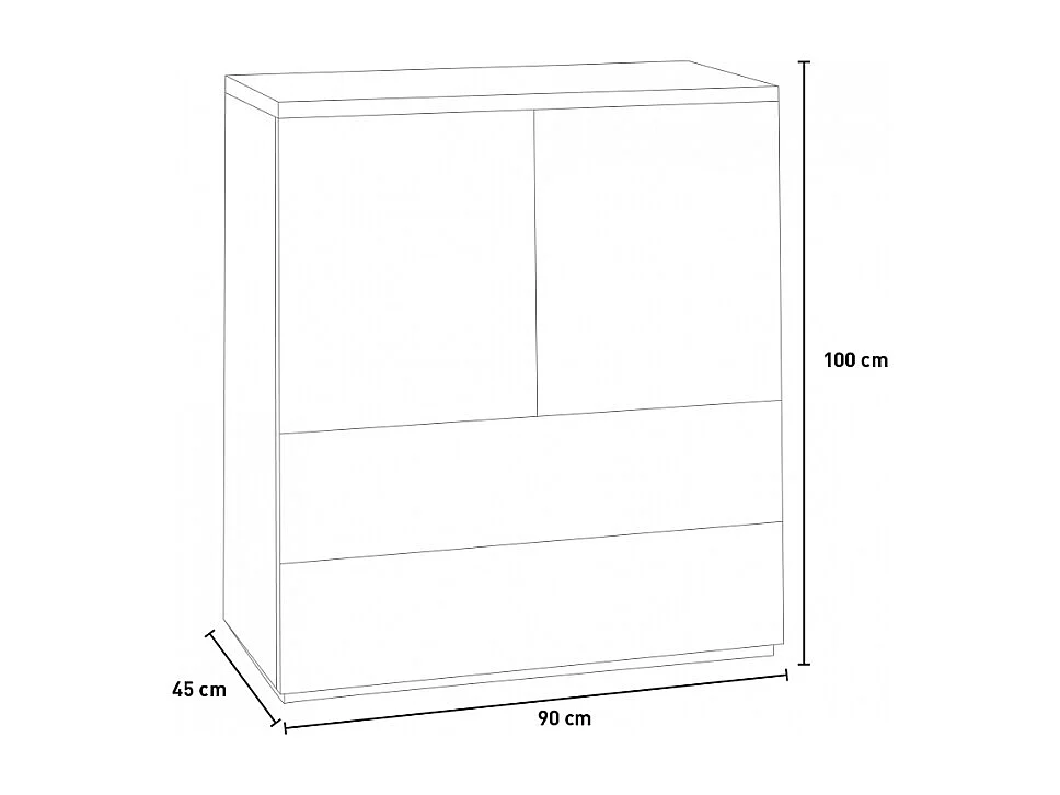 Cómoda aparador moderna para salón y dormitorio Ottavia