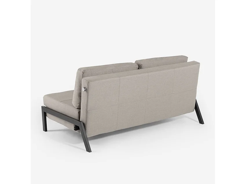 Conjunto de sillón plegable + sofá cama de dos plazas de tela Elysee - Gris