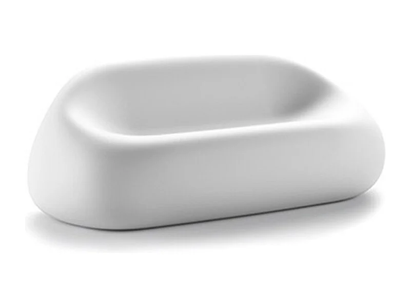 Sofá exterior 2 plazas diseño polietileno jardín terraza Gumball D1 - Blanco