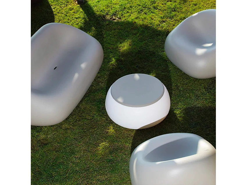 Sofá exterior 2 plazas diseño polietileno jardín terraza Gumball D1 - Blanco