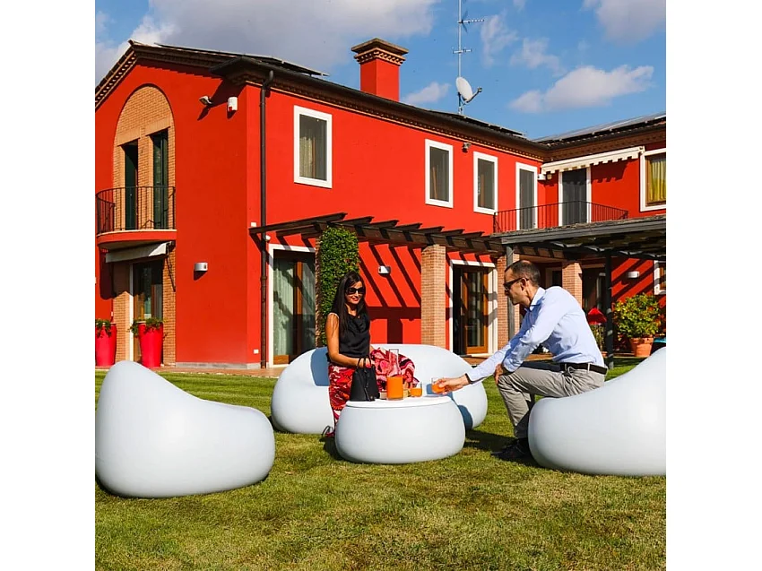 Outdoor-Sofa 2-Sitzer Design Polyethylen Garten Terrasse Gumball D1 - Weiß