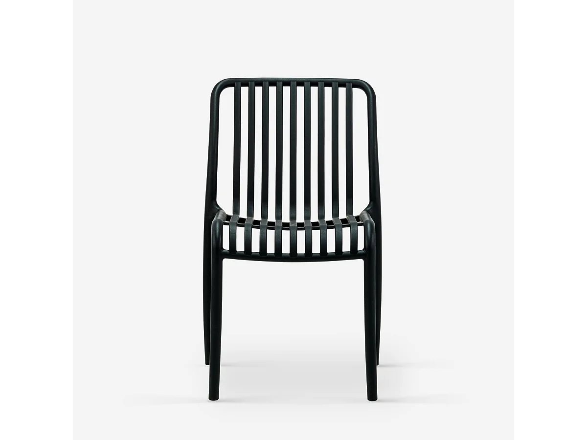 Stuhl draußen Garten modern schwarz weiß Polypropylen Sawas - Schwarz