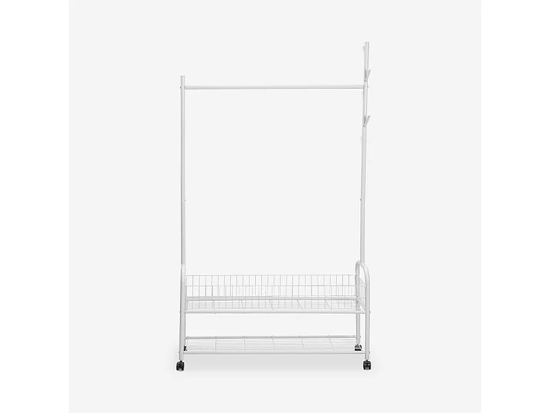 Perchero burro con ruedas de metal Lamy Plus - Blanco