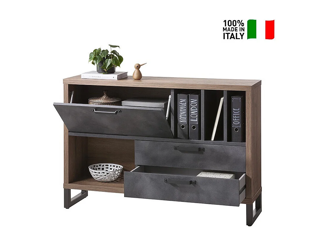 Cómoda aparador de estilo industrial para salón y dormitorio Melbourne