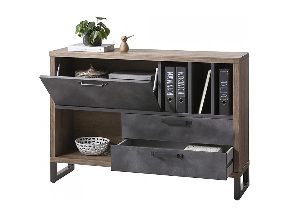 Cómoda aparador de estilo industrial para salón y dormitorio Melbourne