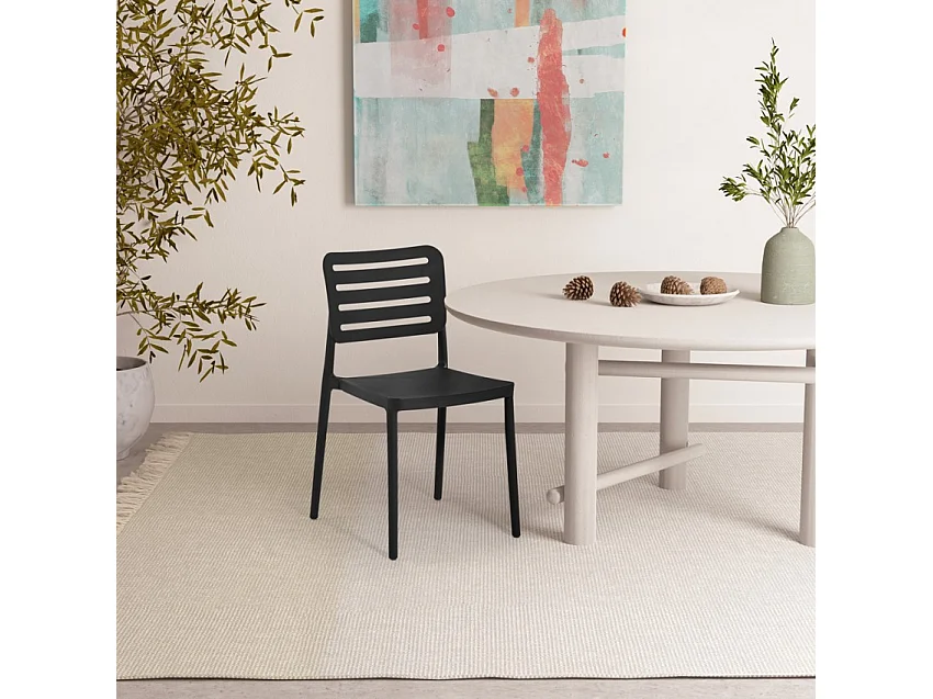 Sillas de jardín para exterior de polipropileno para bar restaurante Billow - Negro