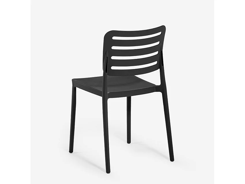 Sillas de jardín para exterior de polipropileno para bar restaurante Billow - Negro