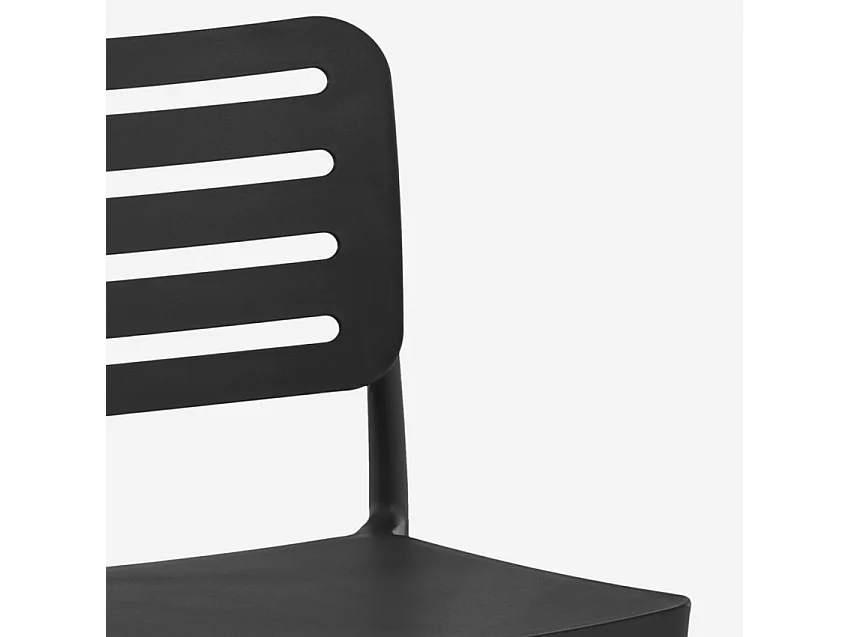 Sillas de jardín para exterior de polipropileno para bar restaurante Billow - Negro