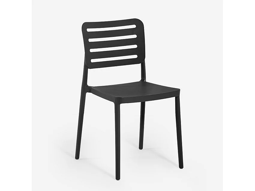 Sillas de jardín para exterior de polipropileno para bar restaurante Billow - Negro