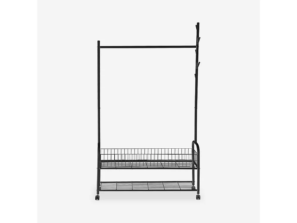 Stand carrello appendiabiti con ruote attaccapanni in metallo Lamy Plus - Nero