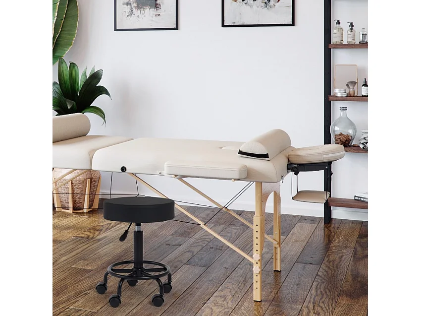 Ergonomischer Hocker drehbar gepolstert verstellbar Kosmetik Senzu. - Schwarz