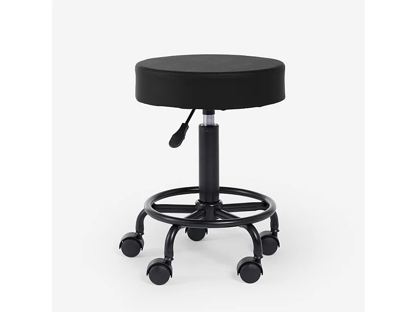 Ergonomischer Hocker drehbar gepolstert verstellbar Kosmetik Senzu. - Schwarz