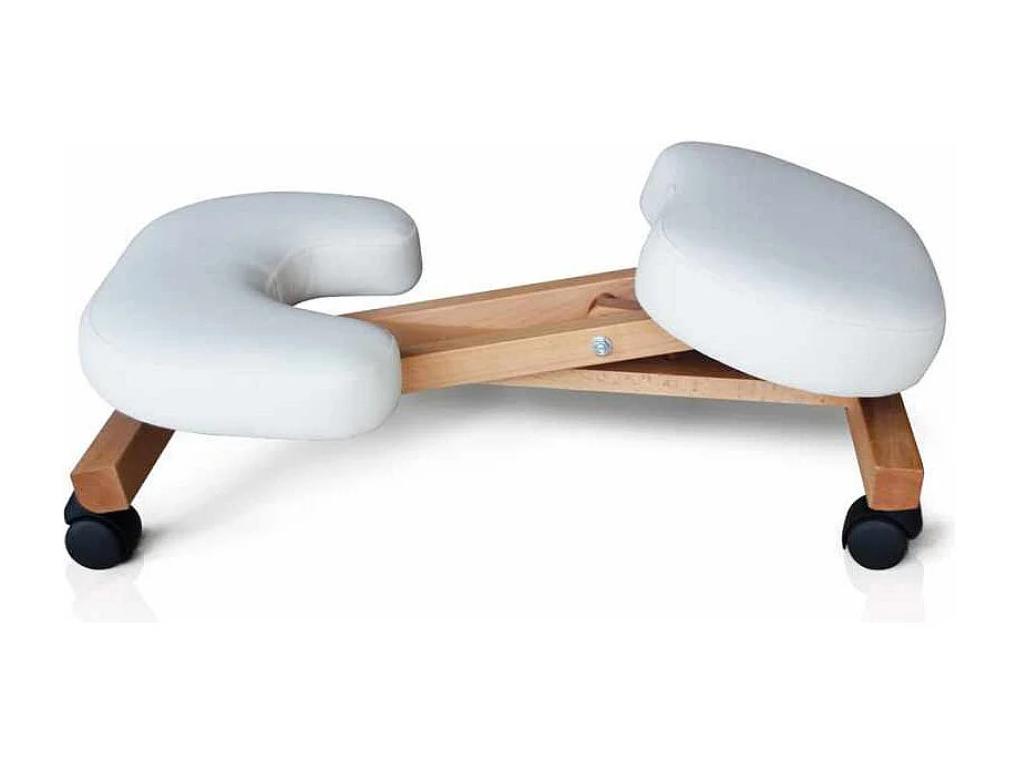 Silla ergonómica postural de rodillas para oficina modelo sueco madera Balancewood - Blanco