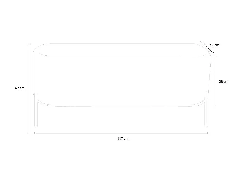 Pouf Fussbank Sitzbank Eingangsbereich Design aus grauem Samtstoff Monet - Dunkel Grau