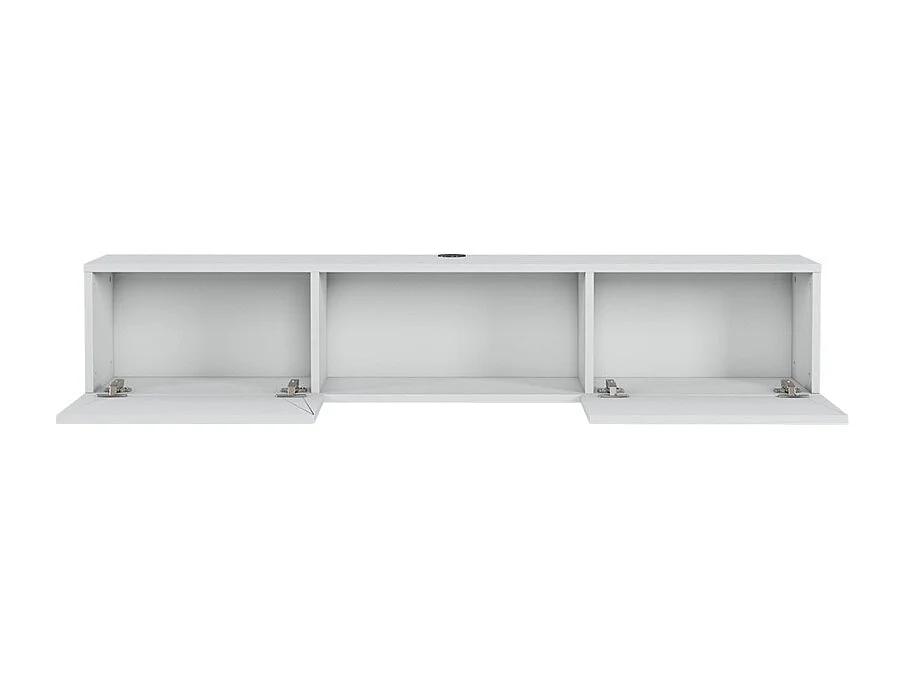 Mueble suspendido para TV estilo minimalista moderno madera blanco y negro Elano - Blanco brillante