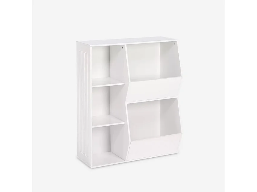 Aufbewahrungsregal Spielzeugregal Organizer für das Kinderzimmer, weiß mit Fächern Lutelle