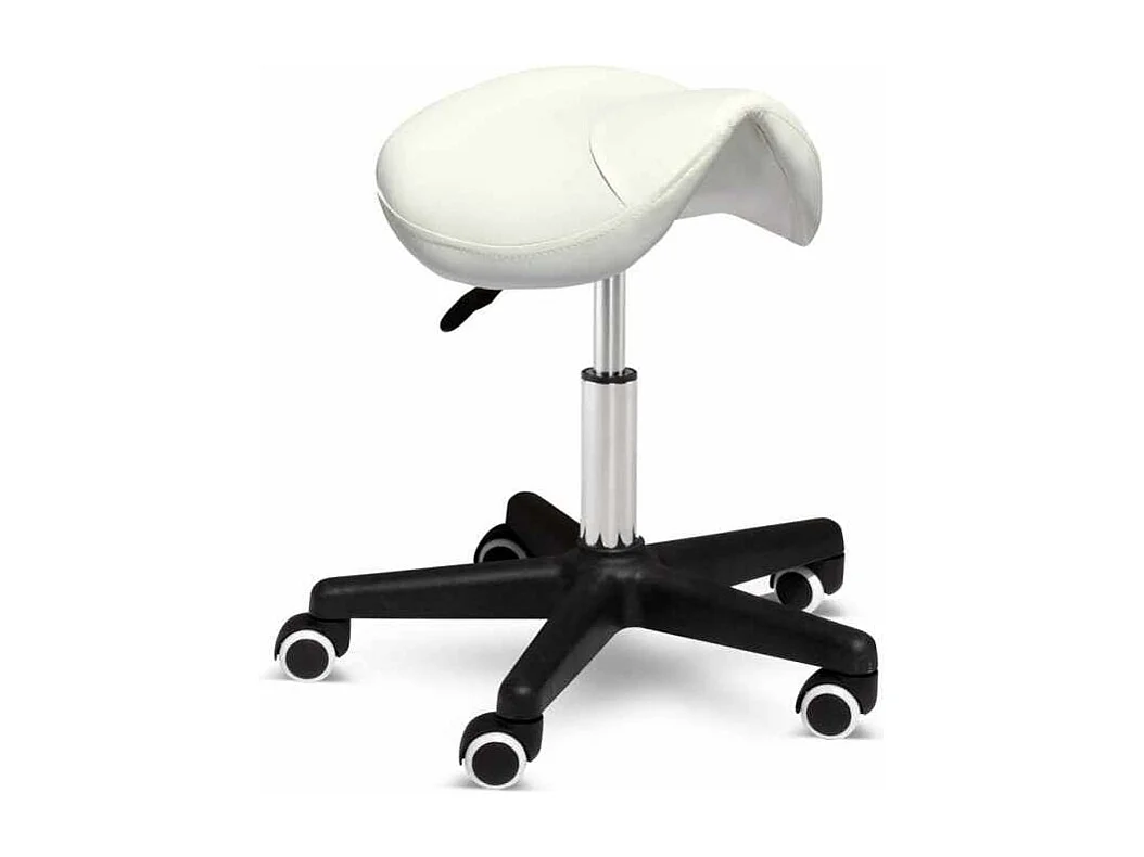 Rollhocker Arbeitshocker Bürostuhl Sattelhocker Schönheitssalon Professional - Weiß