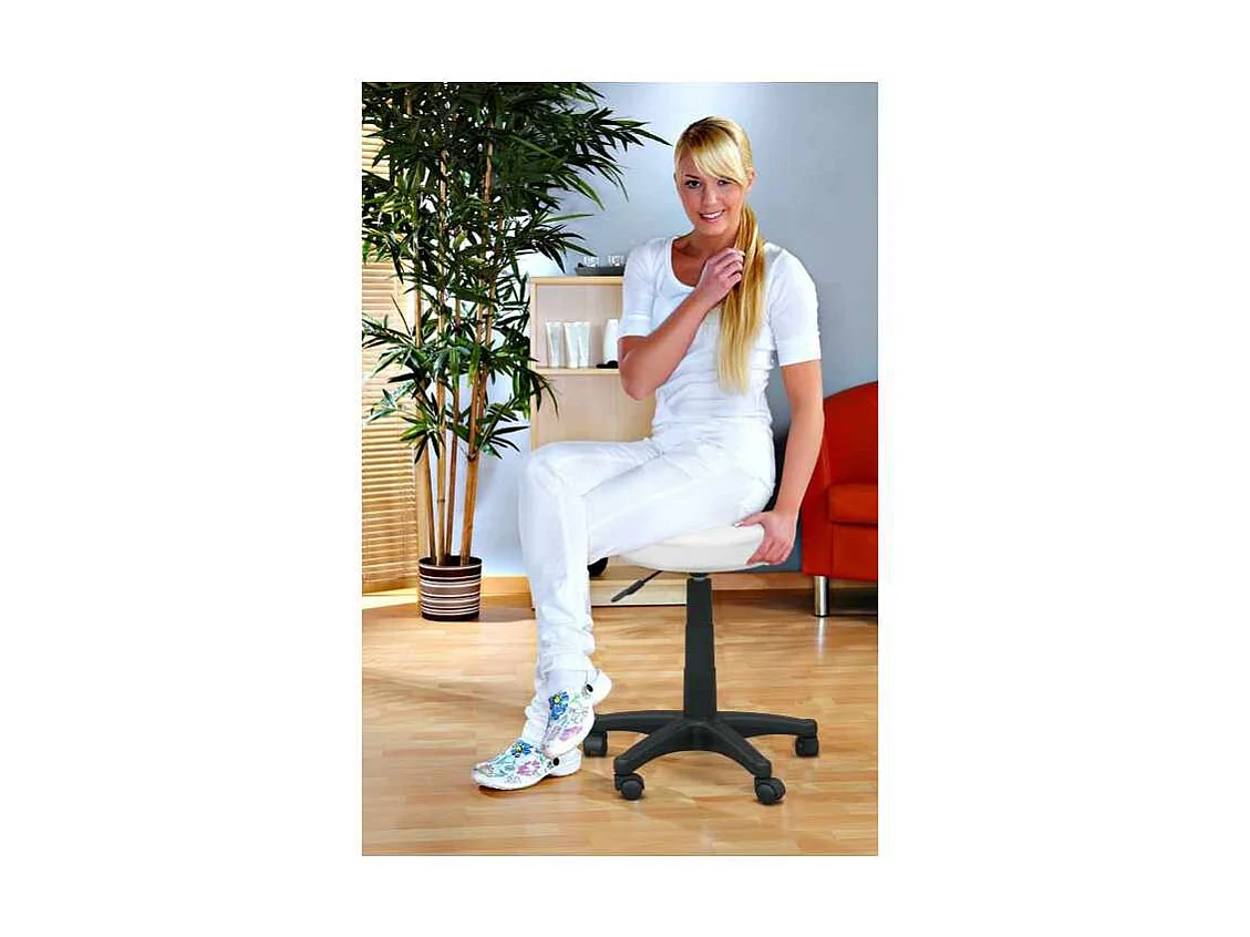 Taburete con ruedas esteticista manicura pedicura oculista tatuaje Speedy - Negro