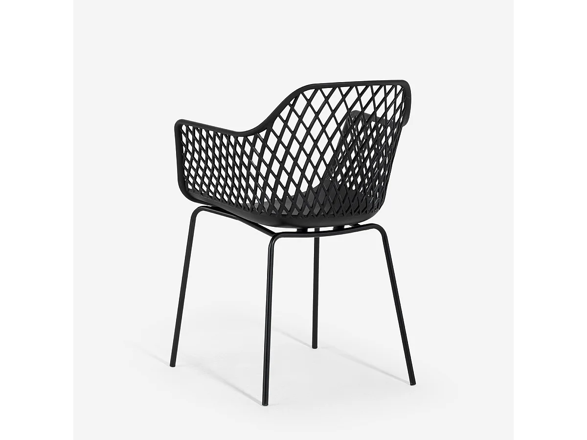 Moderne Garten-Außenstuhl mit Armlehnen aus Polypropylen Tzura - Schwarz
