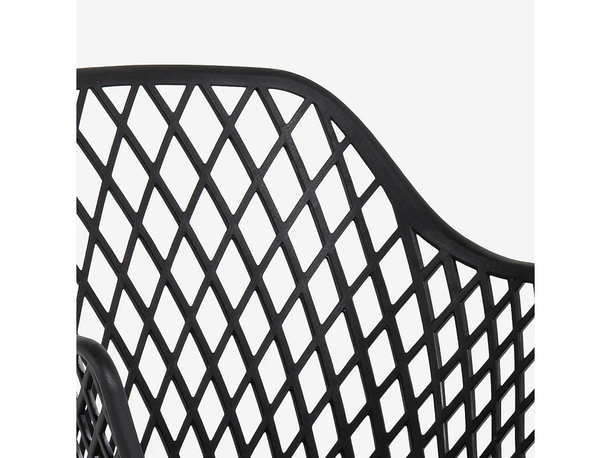 Moderne Garten-Außenstuhl mit Armlehnen aus Polypropylen Tzura - Schwarz