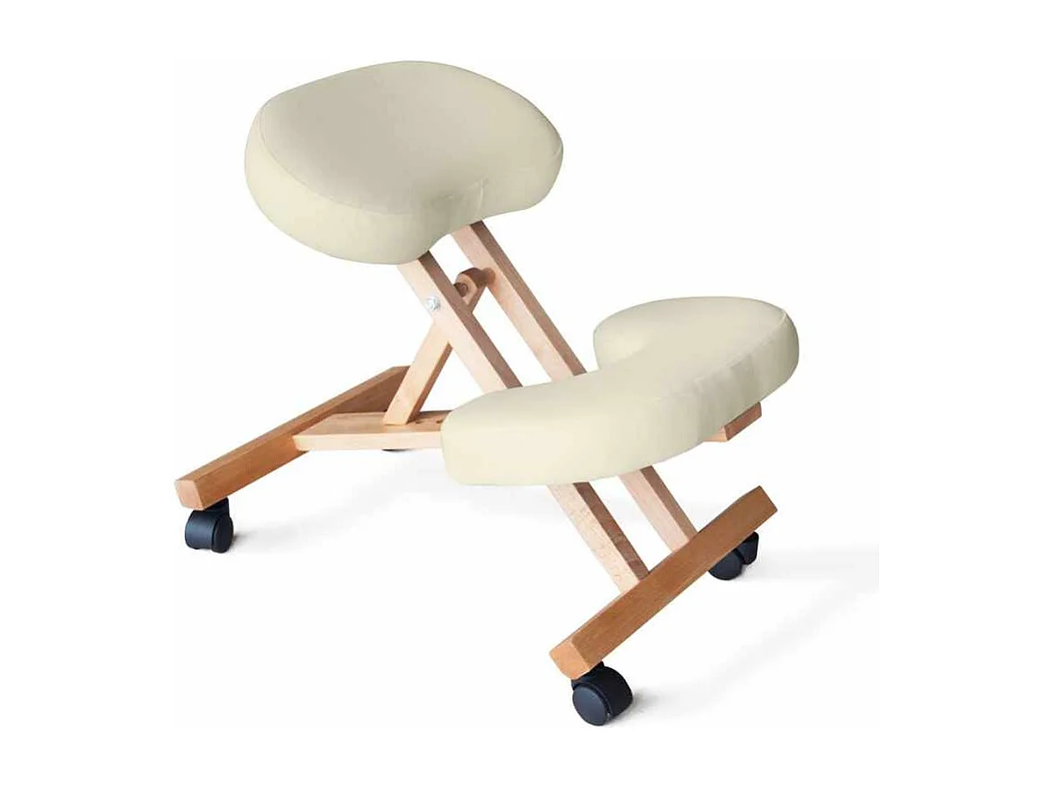 Silla ergonómica postural de rodillas para oficina modelo sueco madera Balancewood - Beige