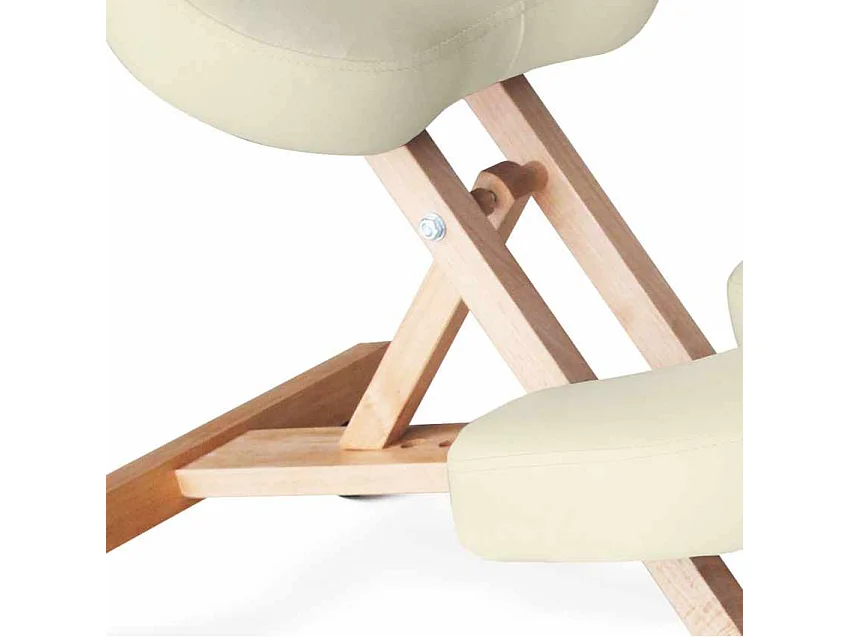 Silla ergonómica postural de rodillas para oficina modelo sueco madera Balancewood - Beige