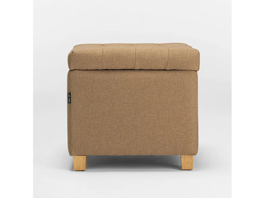 Aufbewahrungshocker mit Kissen aus Gestepptem Coffree - Beige