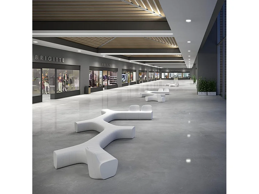 Banco modular interior exterior polietileno diseño moderno Jetlag P1 - Blanco