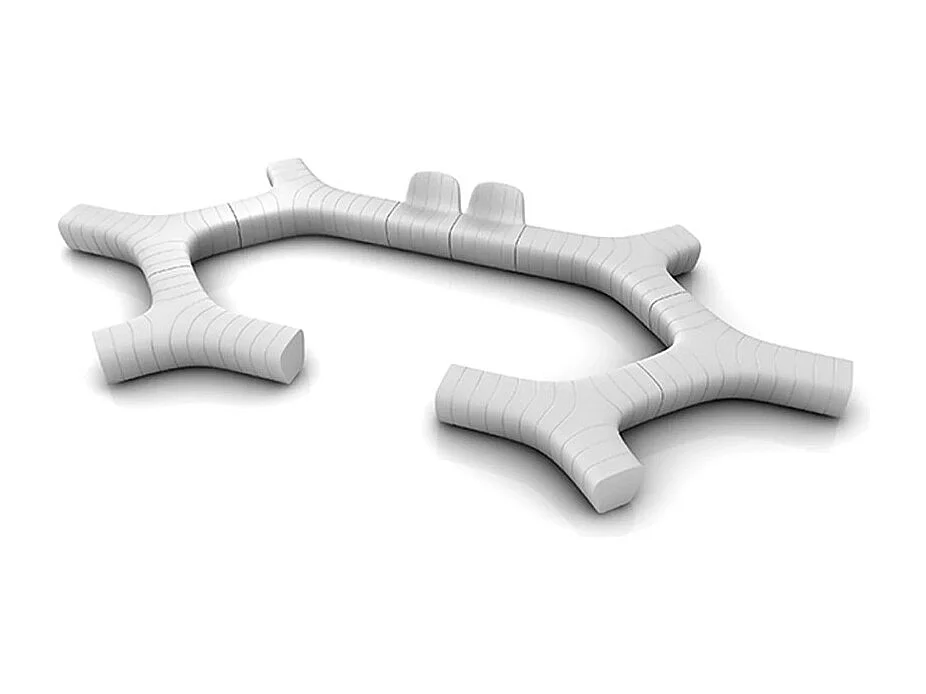 Banco modular interior exterior polietileno diseño moderno Jetlag P1 - Blanco