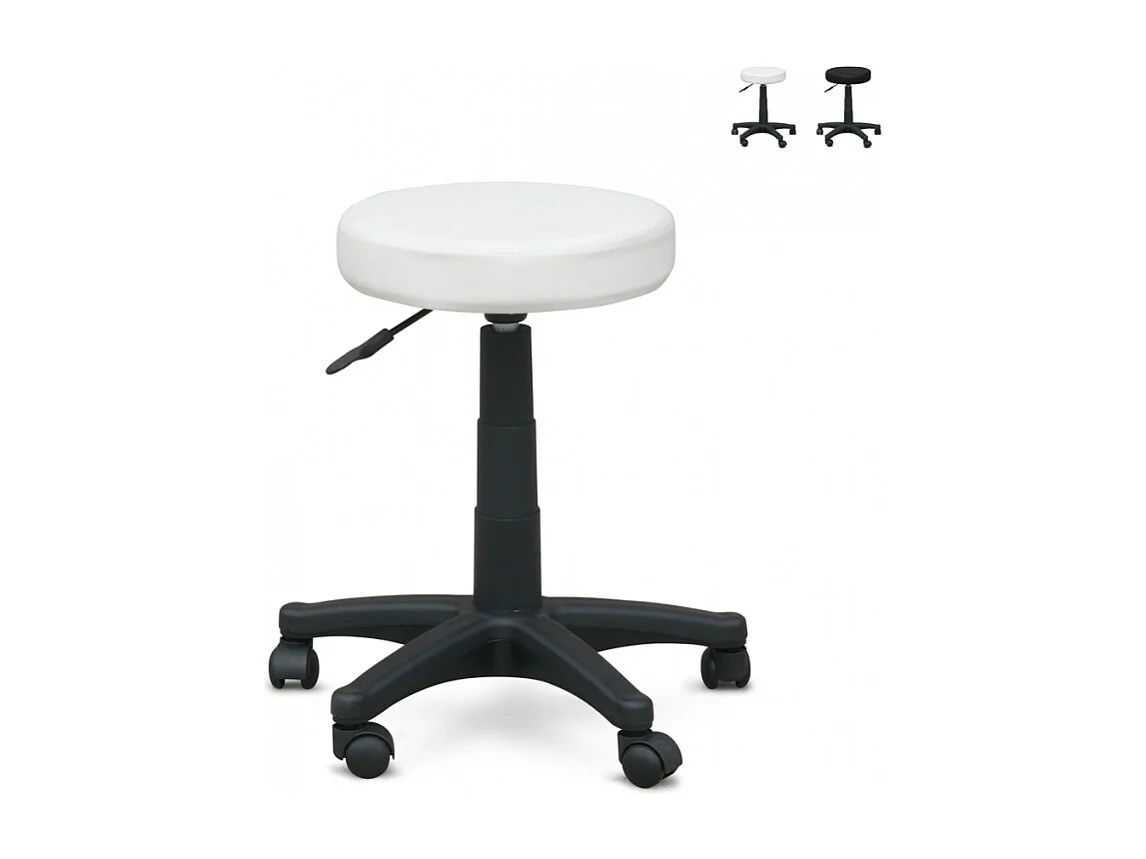 Rollhocker Arbeitshocker Bürostuhl Hocker Speedy - Weiß