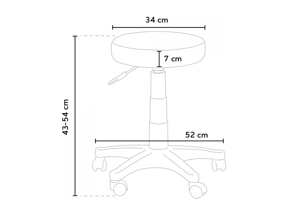 Rollhocker Arbeitshocker Bürostuhl Hocker Speedy - Weiß