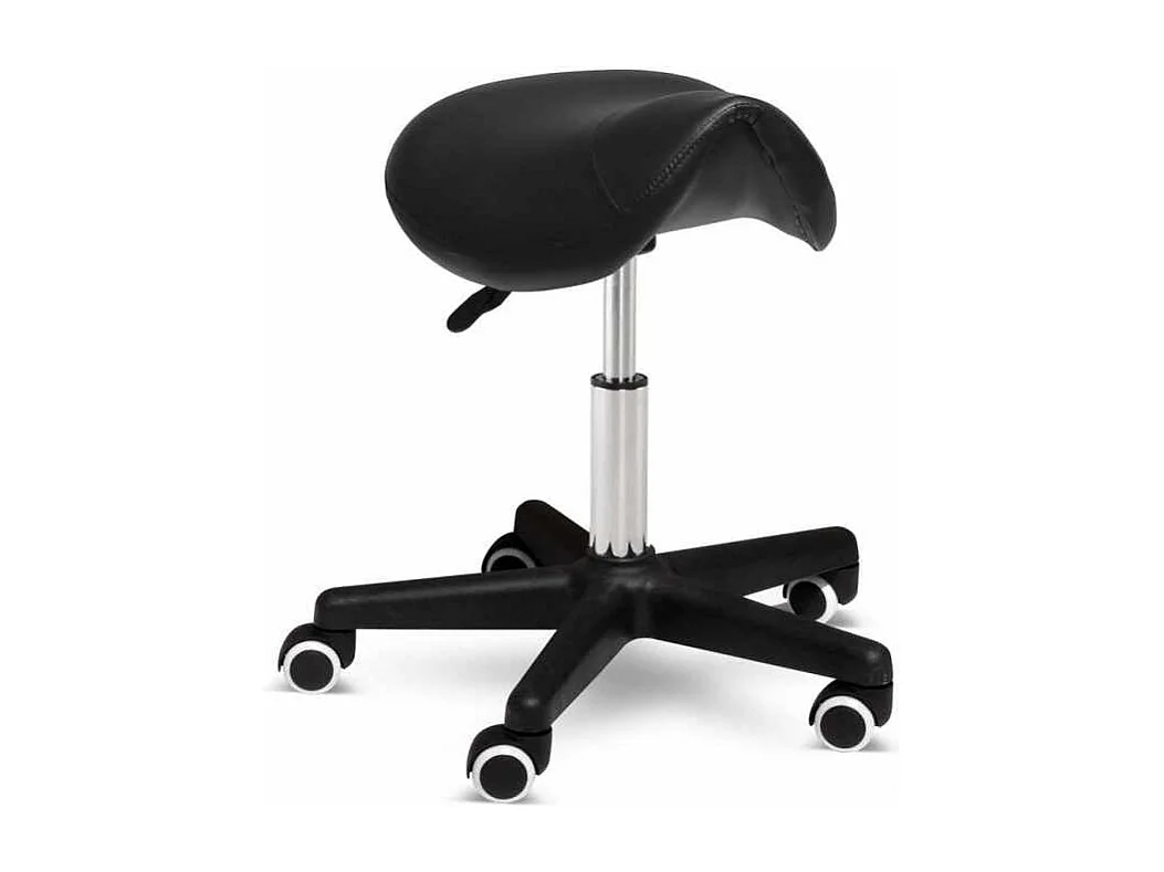 Rollhocker Arbeitshocker Bürostuhl Sattelhocker Schönheitssalon Professional - Schwarz