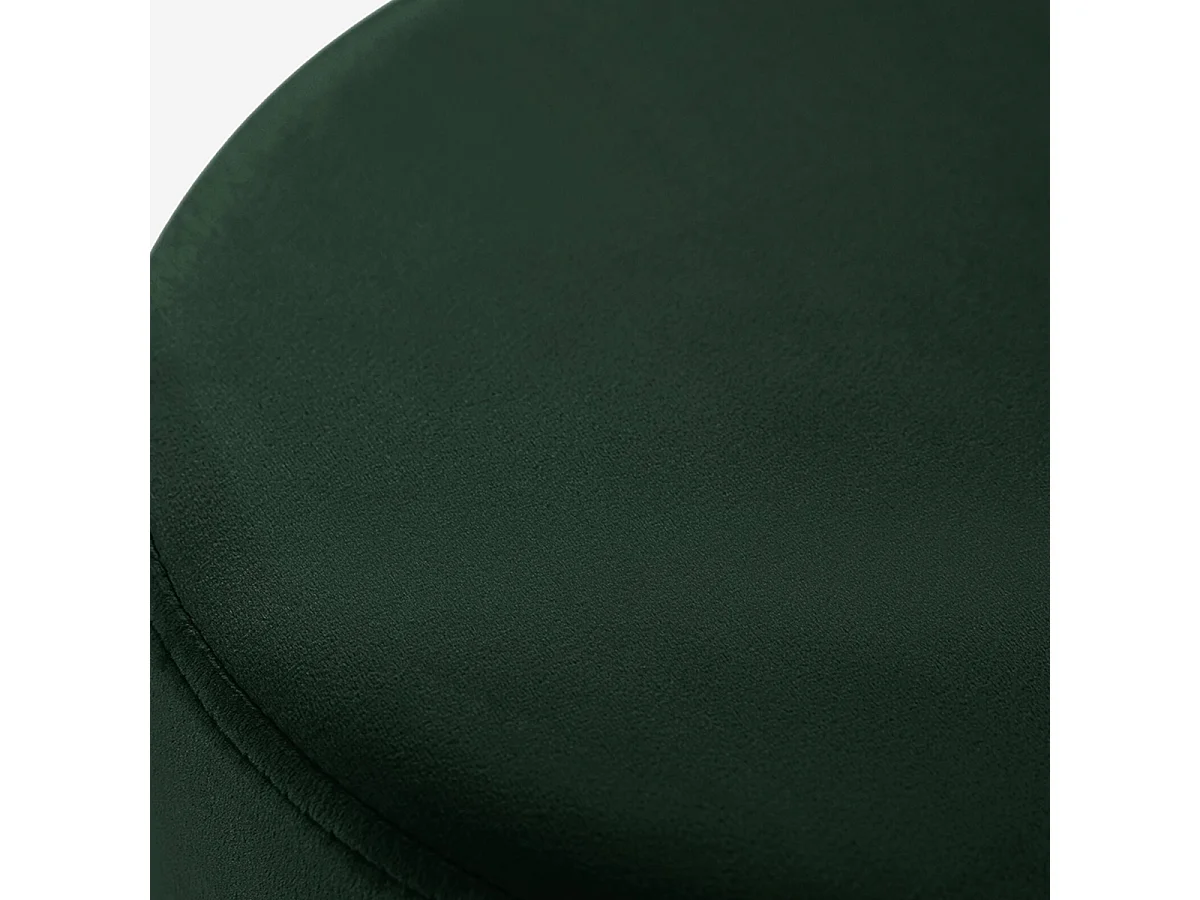 Pouf poggiapiedi sgabello basso imbottito rotondo design velluto Rossetto - Verde