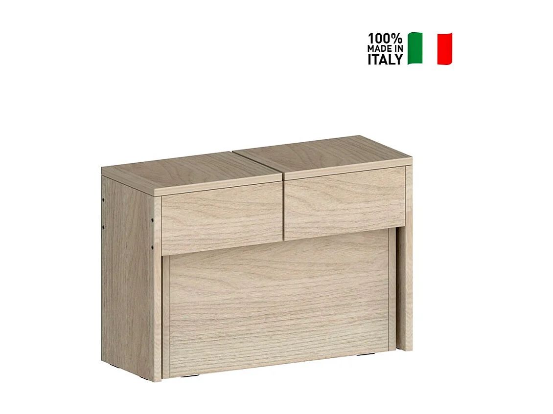 Banco extensible 66 - 290 cm para mesa de comedor consola Pratika A - Marrón - Olmo