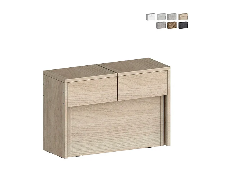 Banco extensible 66 - 290 cm para mesa de comedor consola Pratika A - Marrón - Olmo