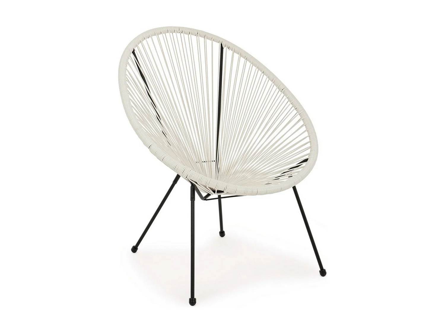 Sillón de exterior en cuerda diseño espagueti Parker YES - Blanco