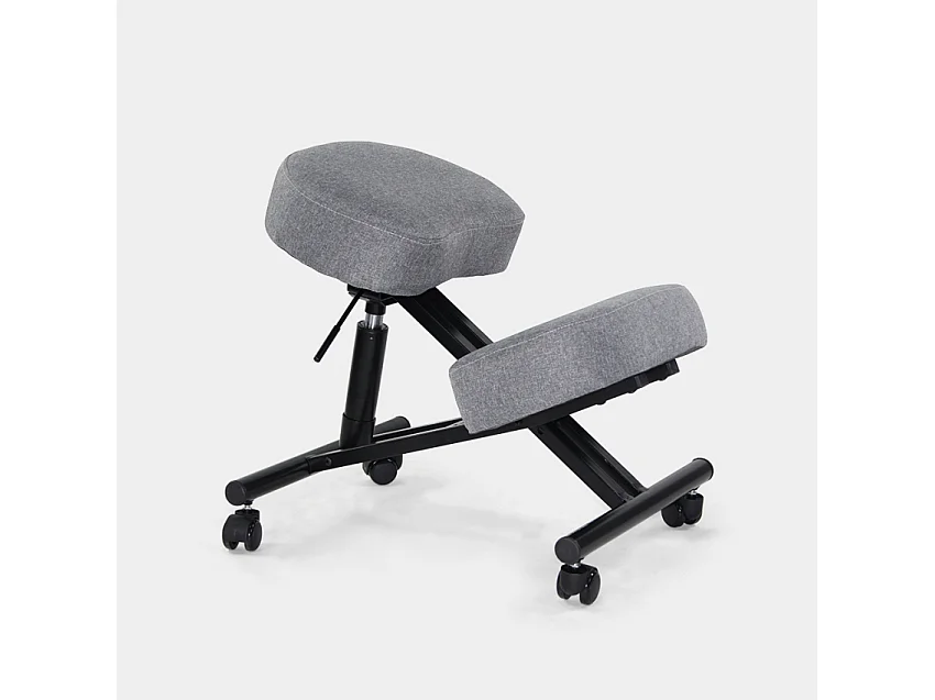 Ergonomischer Kniestuhl Bürohocker Metall und Stoff Balancesteel Lux - Grau