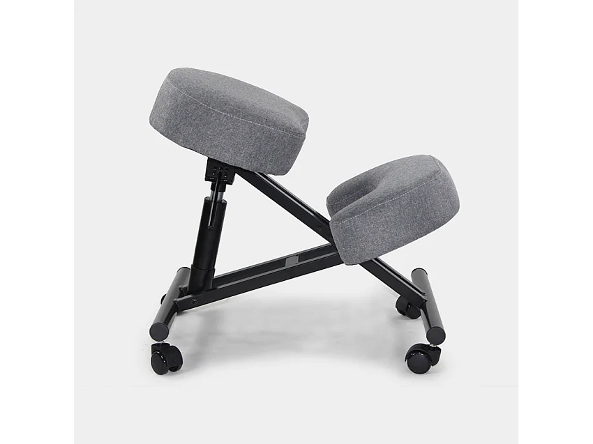 Ergonomischer Kniestuhl Bürohocker Metall und Stoff Balancesteel Lux - Grau