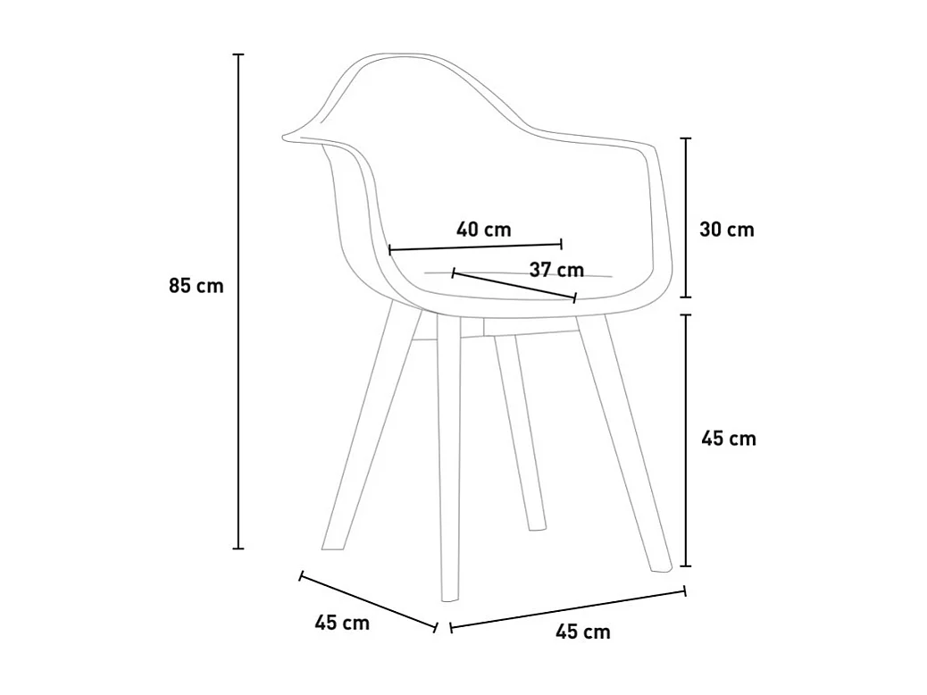 Moderne Transparente Polycarbonat Sessel mit Holzbeinen Arinor