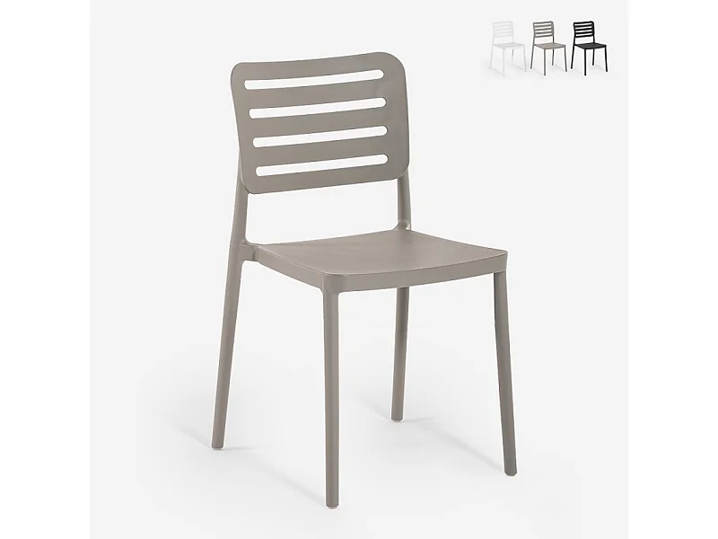 Gartenstühle aus Polypropylen für Bar/Restaurant Billow - Grau