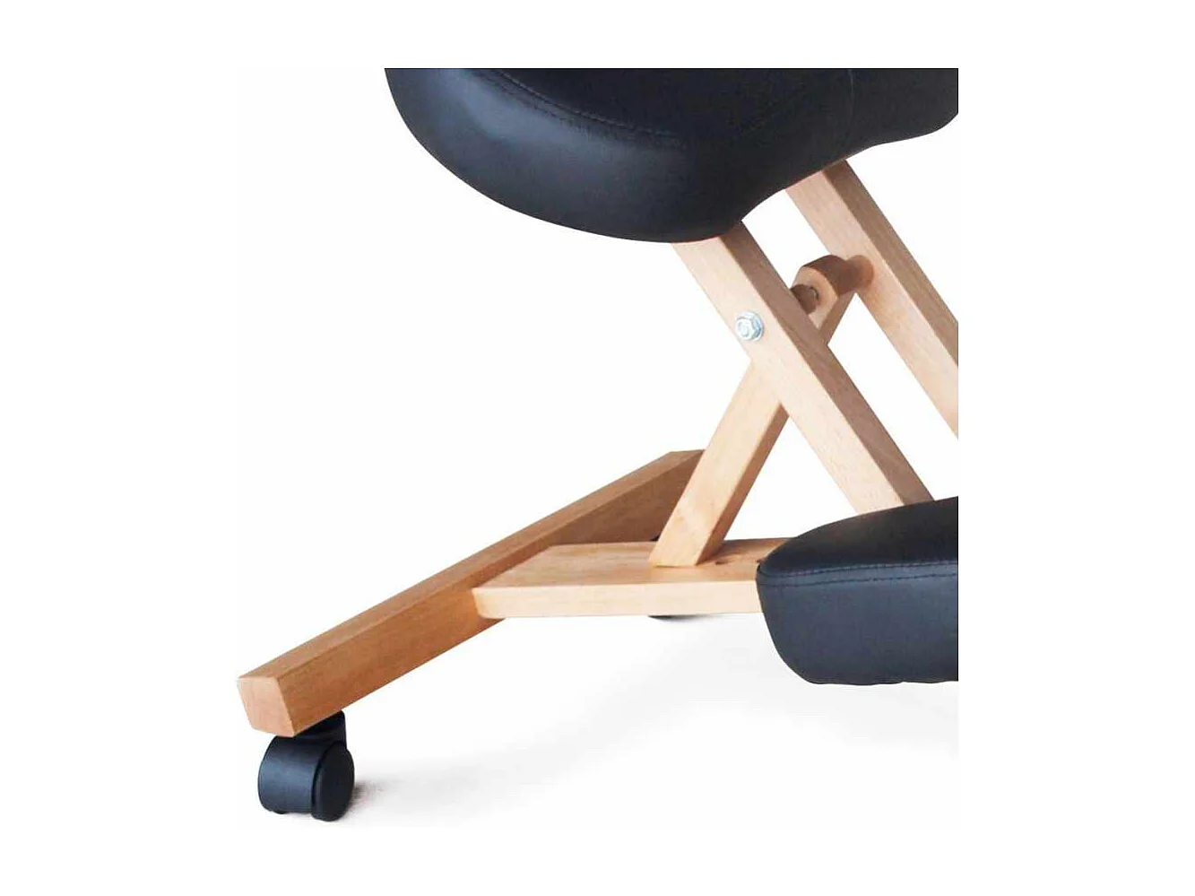 Silla ergonómica postural de rodillas para oficina modelo sueco madera Balancewood - Negro