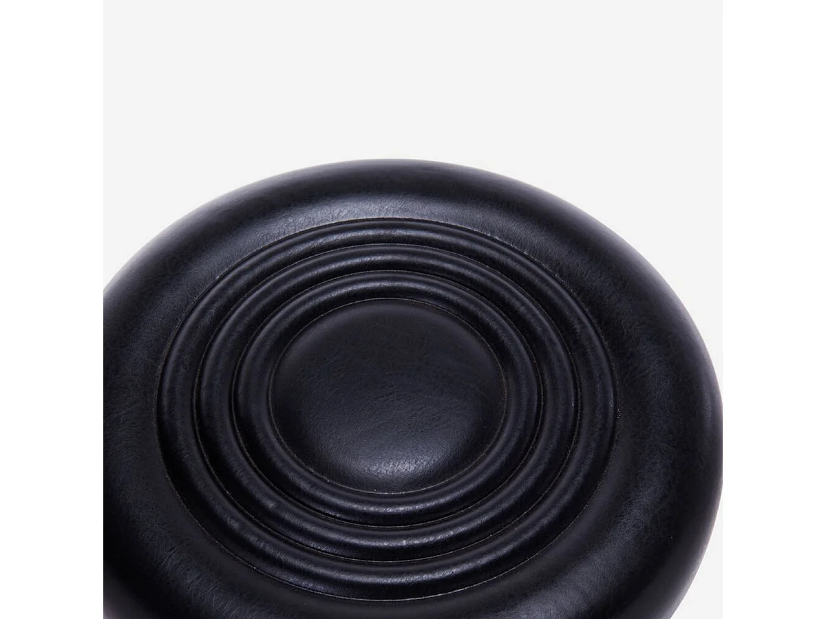 Hocker Rollhocker  mit Kunstleder Sitz und Rädern für Büro Kosmetikerin Nabu - Schwarz