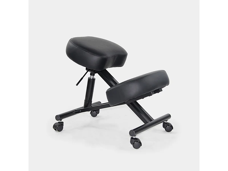 Ergonomischer Kniestuhl Bürohocker Metall und Kunstleder Balancesteel Lux