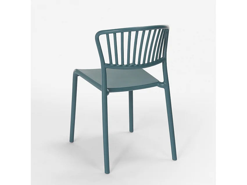 Sedia design moderno in polipropilene per cucina bar ristorante esterno Vivienne - Blu